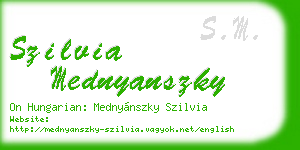szilvia mednyanszky business card